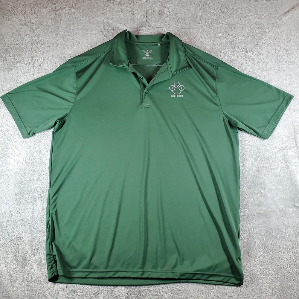 Clique Mens Short Sleeve XXL Performance Do Good Polo Golf Shirt‎ Green Size